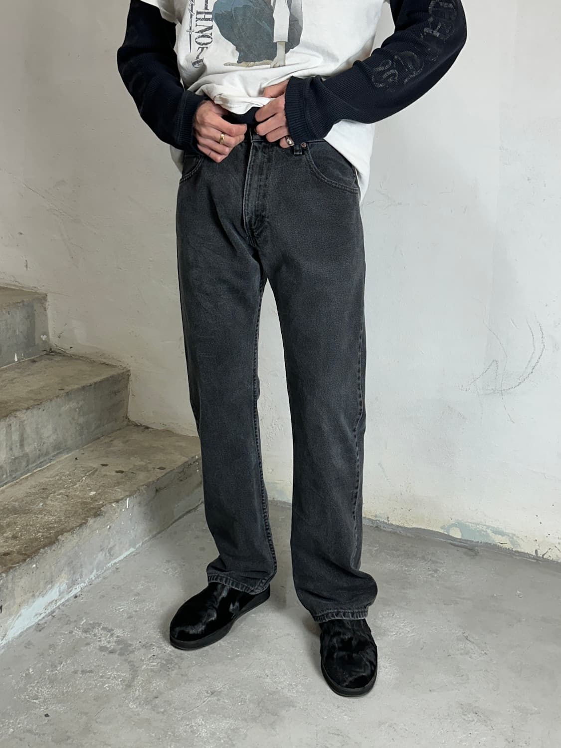 00's 빈티지 리바이스 517 블랙 부츠컷 플레어진 상품이미지3