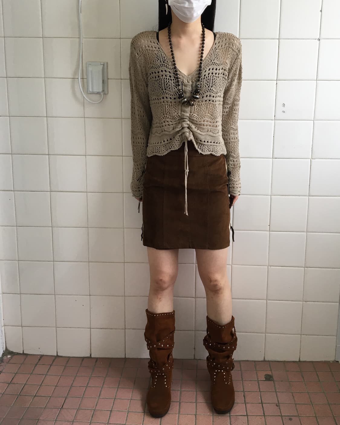 Shirring point punching knit 상품이미지1