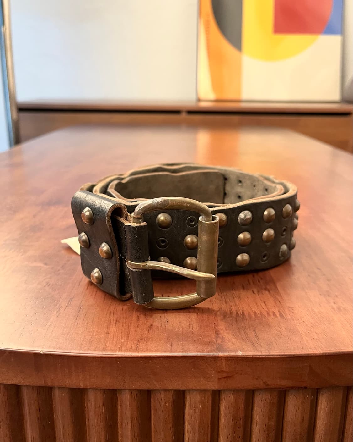 디젤 스터드 레더 벨트 상품이미지1