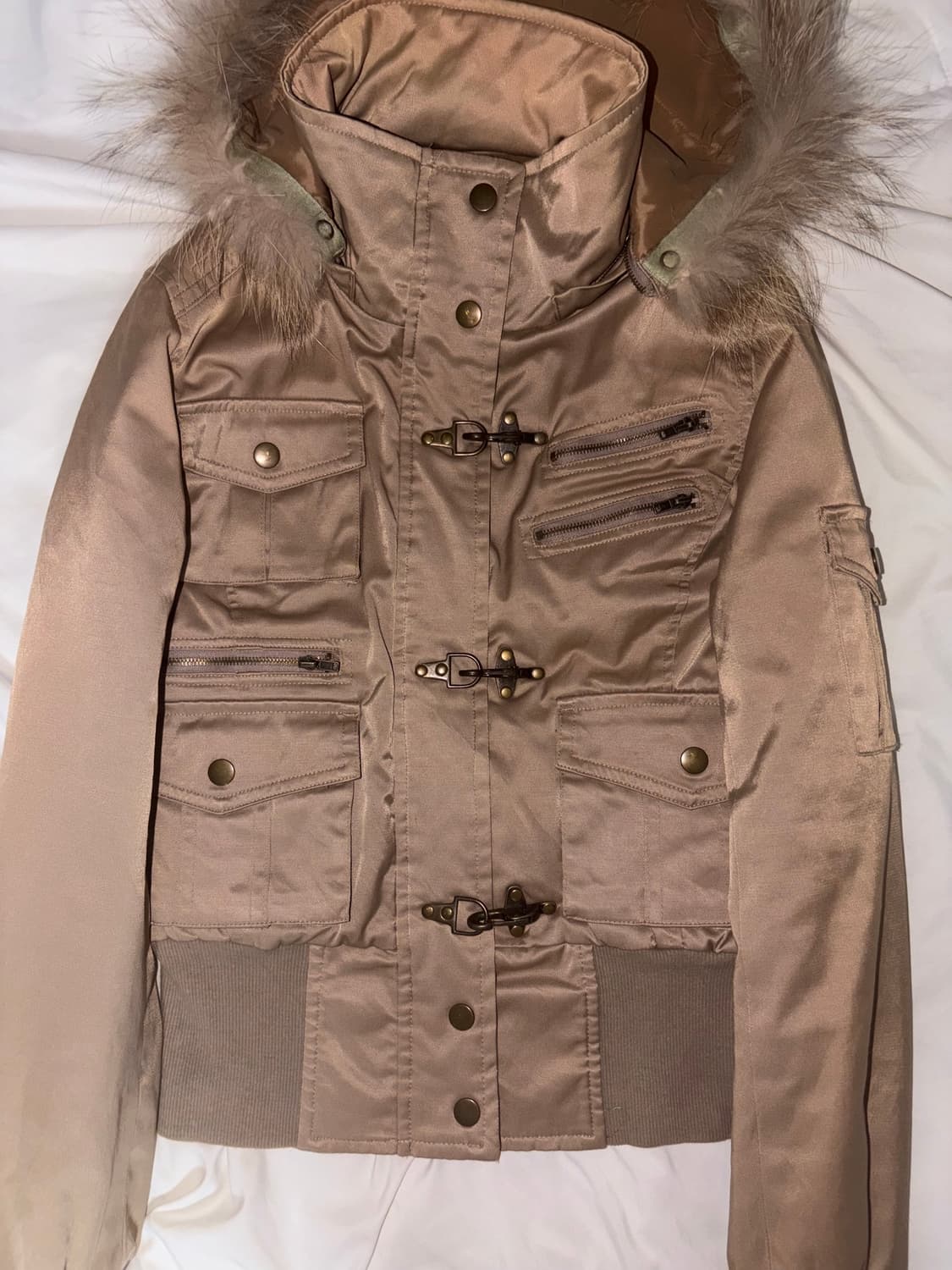 세미크롭 마원 ma-1 퍼 베이지 자켓 갸루 오네갸루 밀리터리 라떼갸루 상품이미지1