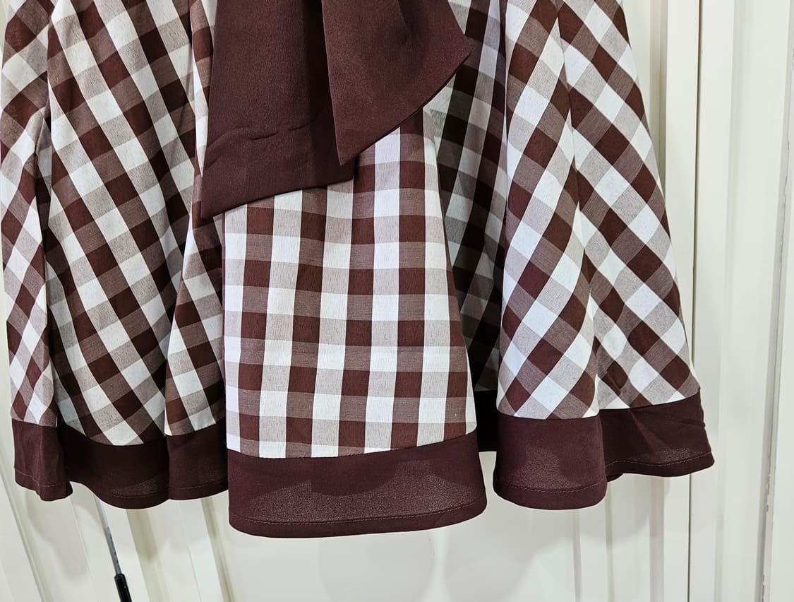 브라운 체크 스커트 상품이미지6