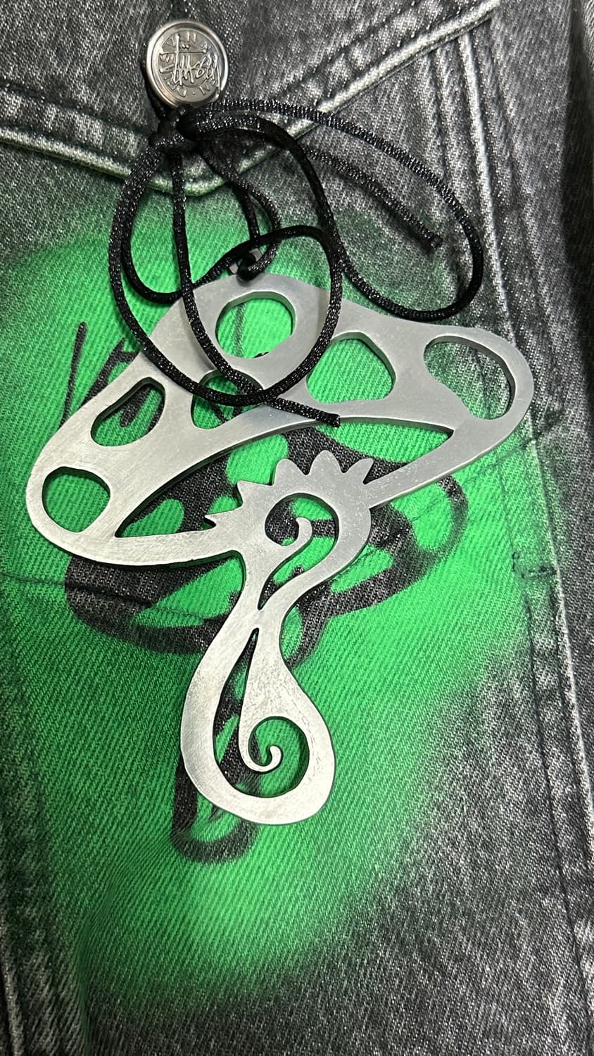 스투시 x 드리스 반 노튼 핸드 스텐실 데님 자켓 워시드 블랙[S] 상품이미지4