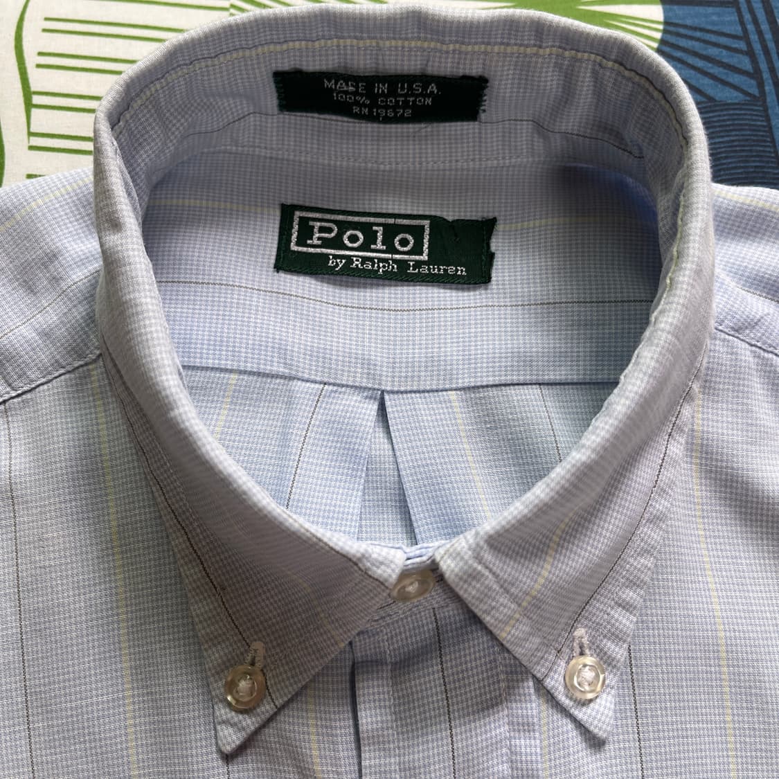 M) 90s 폴로 랄프로렌 Made in U.S.A 버튼다운 반팔 셔츠 상품이미지9
