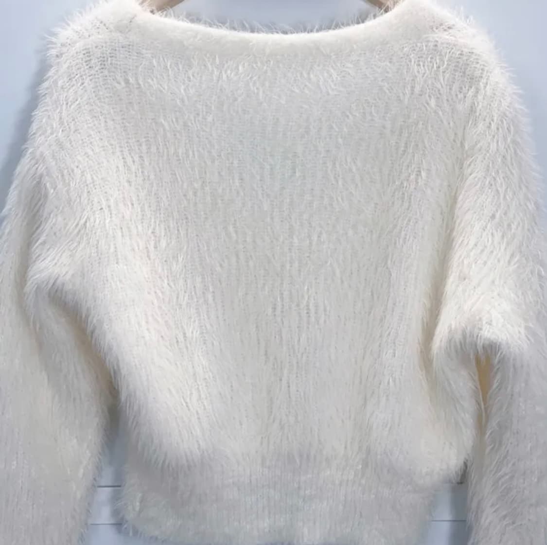 진주 앙고라 퍼 크롭 가디건 상품이미지2