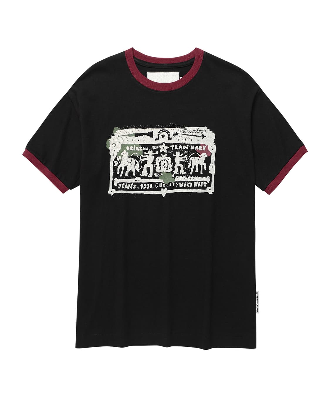 cowboy pictogram ringer tee black 상품이미지1