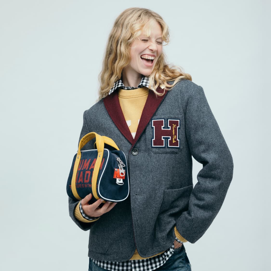 새제품) 휴먼 메이드 캔버스 보스턴 백 토트백 스몰 네이비 가방 상품이미지3