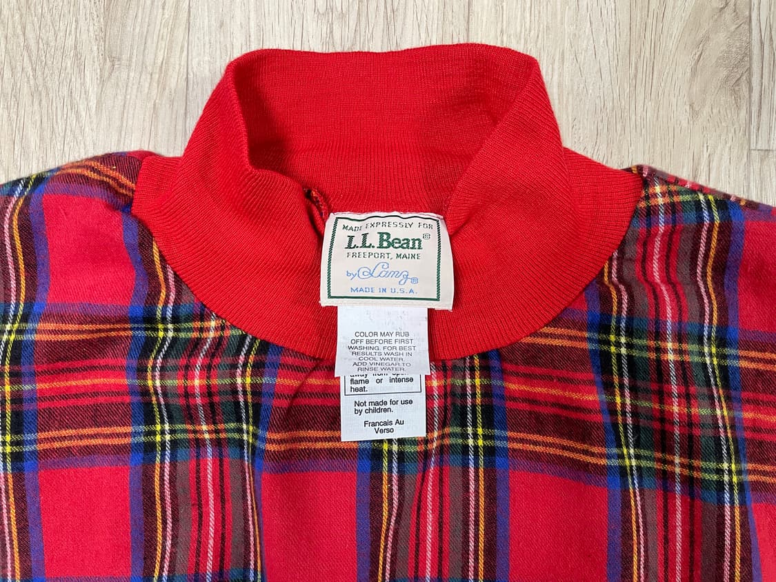 100) 80s 엘엘빈 플란넬 모크넥 맨투맨(데드스탁)RRL&LVC&폴로 상품이미지3