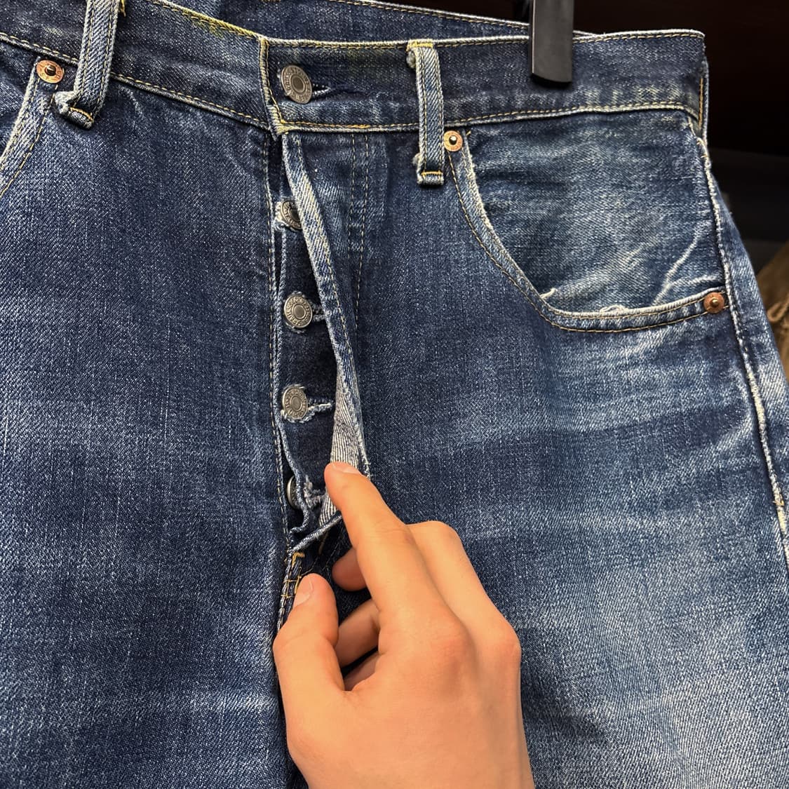 90s 리바이스 LVC재팬 503 빅E 레드탭 6부 데님팬츠 N1120  상품이미지6