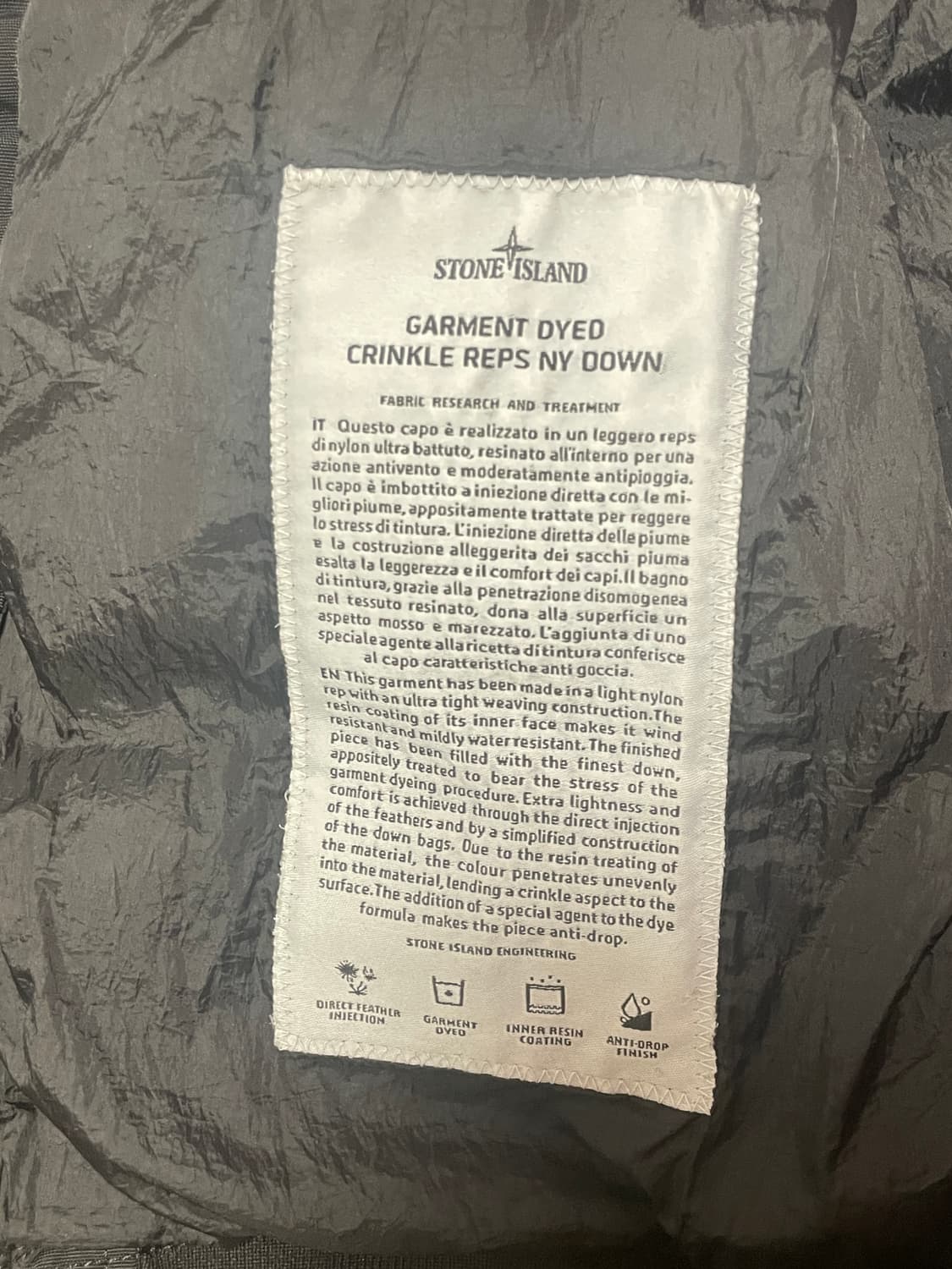 스톤아일랜드 18gw 크링클랩스 논후드 L사이즈 상품이미지4