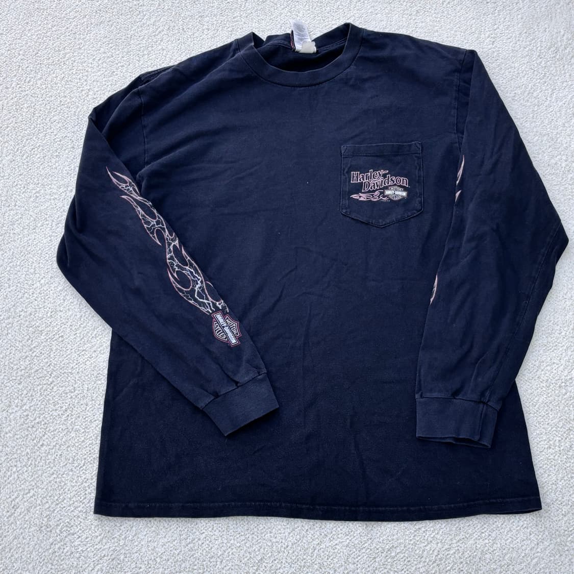 실측확인 할리데이비슨 긴팔 티셔츠 0305E 상품이미지1