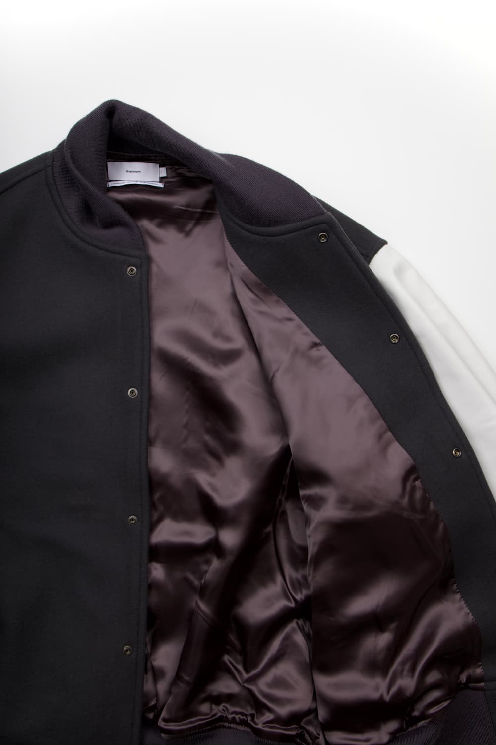 Graphpaper 스케일 오프 멜튼 스타디움 자켓 그레이 상품이미지4