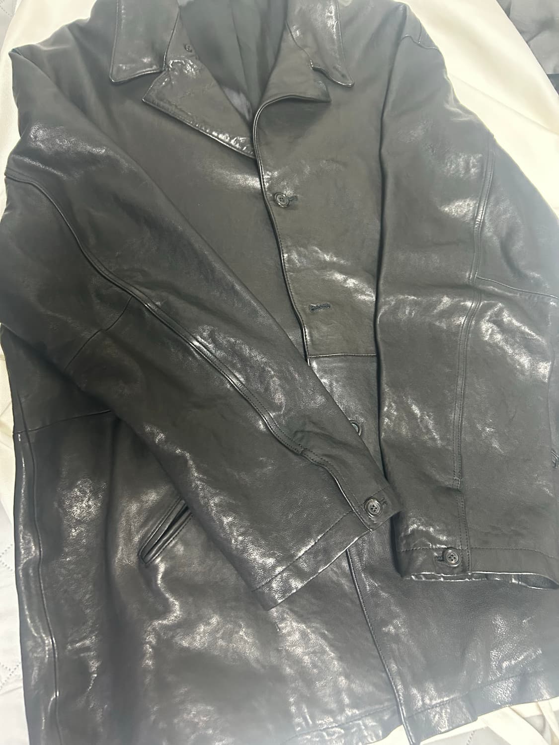 [L] 유스 워시드 레더 자켓 상품이미지1