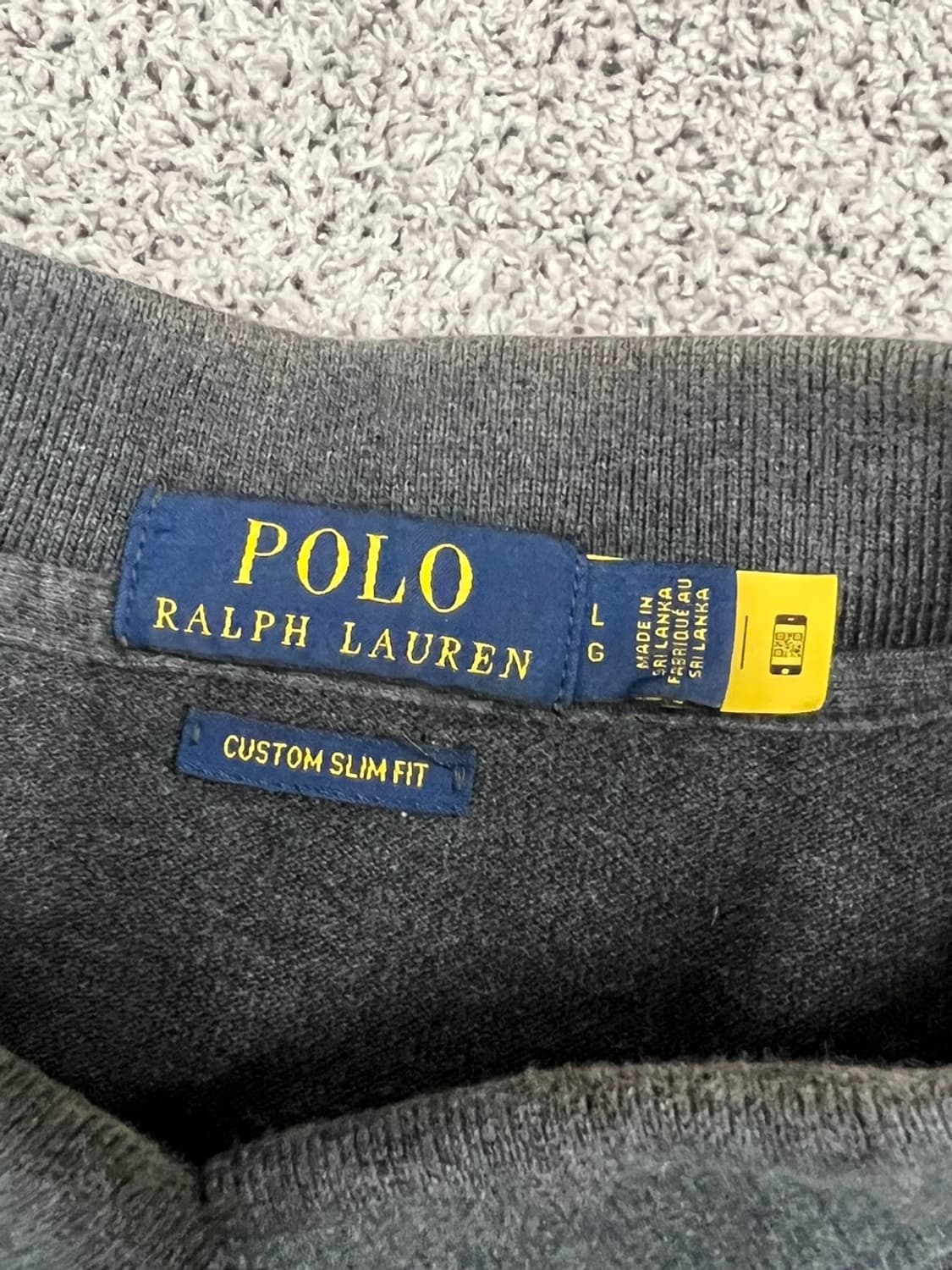 (L) 폴로 커스텀 슬림 핏 카라 티 차콜 상품이미지3