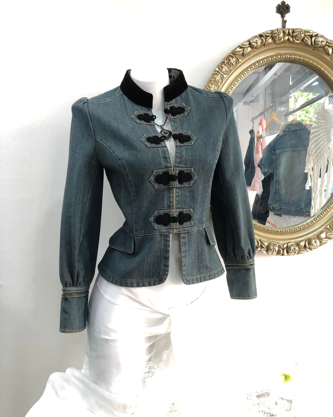 RENEEVON oriental frog button denim 자켓 상품이미지2