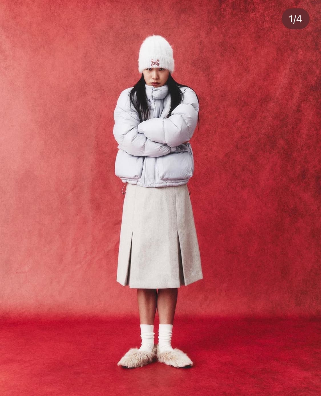 999휴머니티 앙고라 비니 화이트 상품이미지1