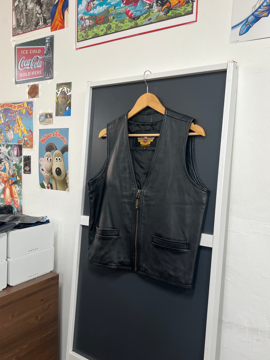 Harley Davidson 할리데이비슨 카우레더 바이커 조끼 베스트 상품이미지1