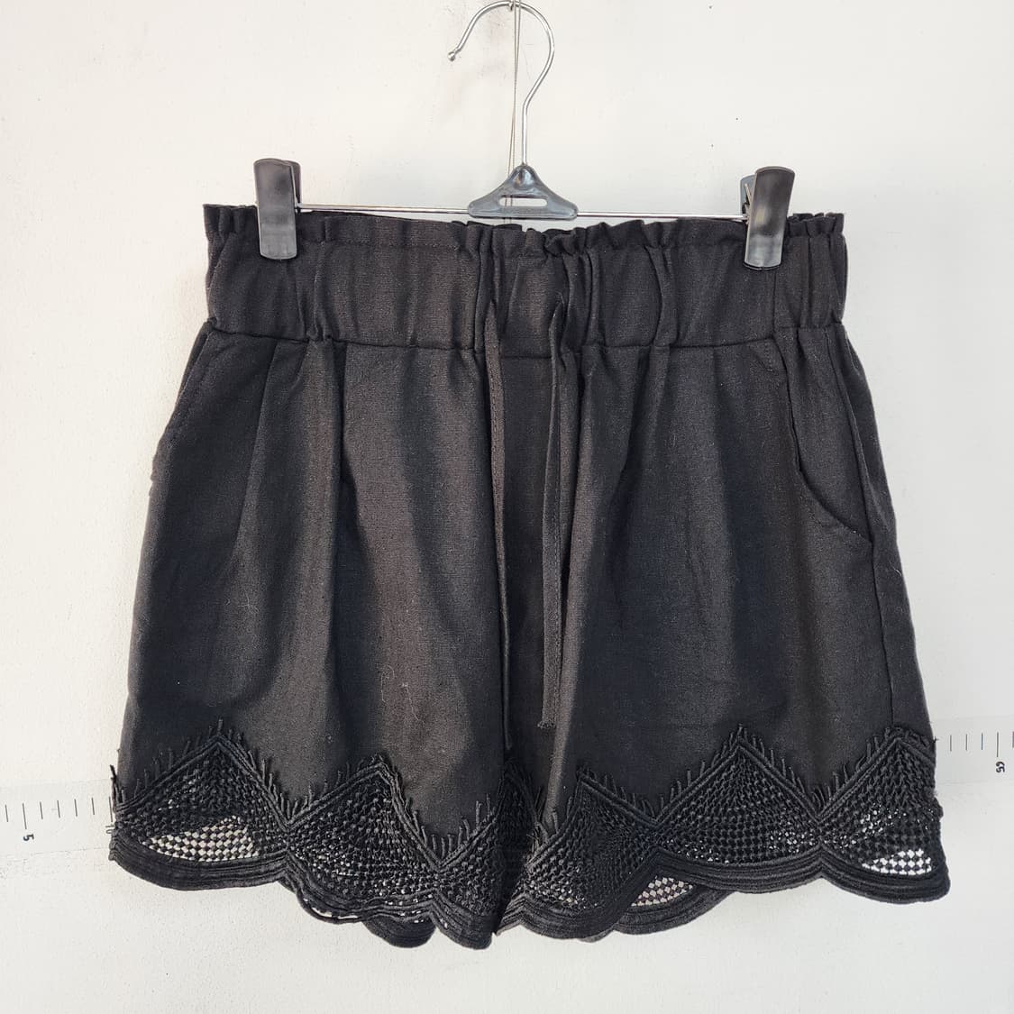 더더px 레이스 블랙 반바지 상품이미지1