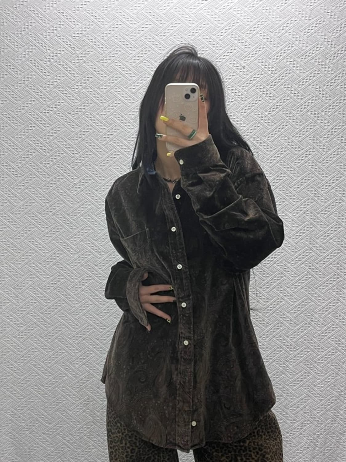 타미힐피거 90s 페이즐리 벨벳 오버핏 긴팔 셔츠 105 C05923 상품이미지1