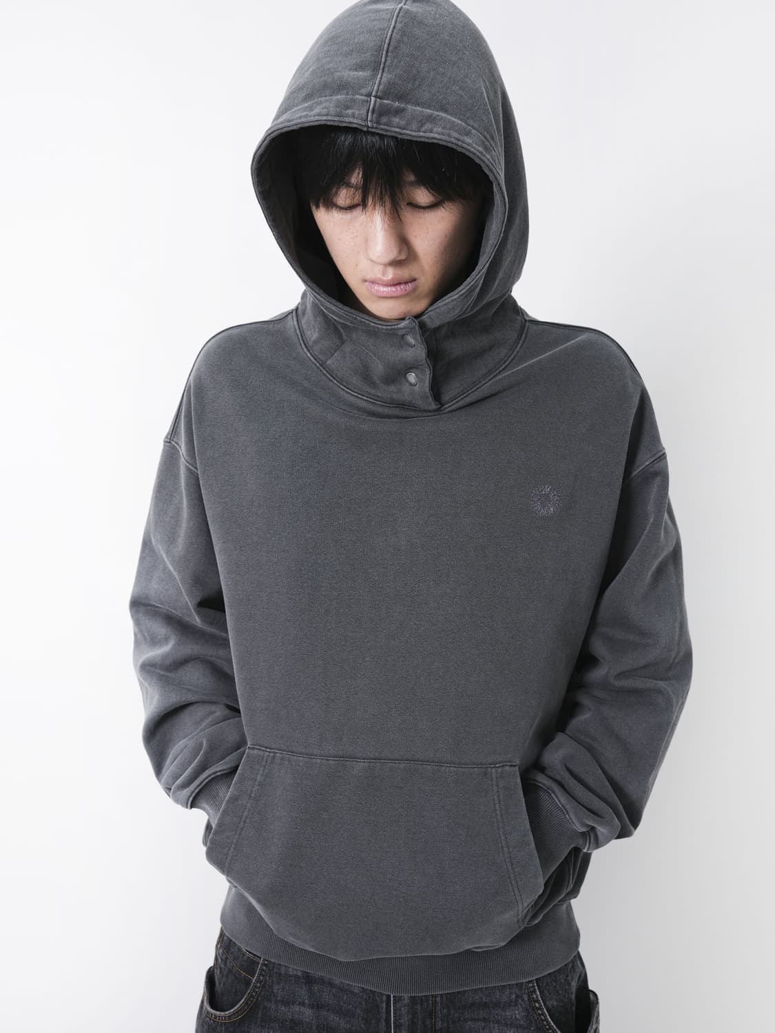 999humanity neck snap dyeing hoodie 상품이미지1