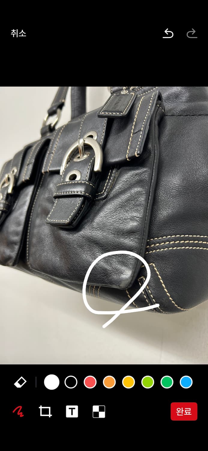 빈티지 코치 블랙 레더 토트백 상품이미지6