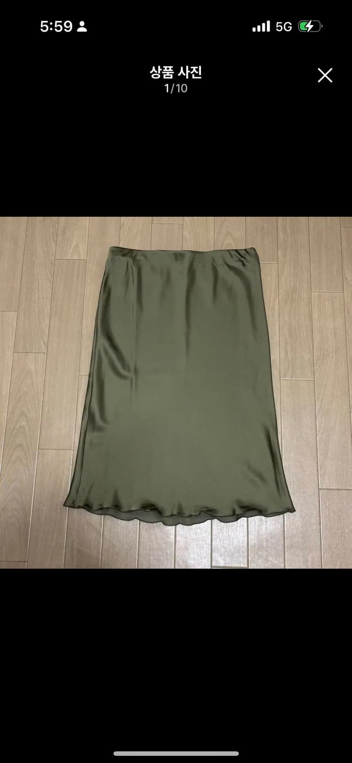 H&M 흐앤므 실크 슬립 스커트 (카키/올리브 컬러) 👗 상품이미지1