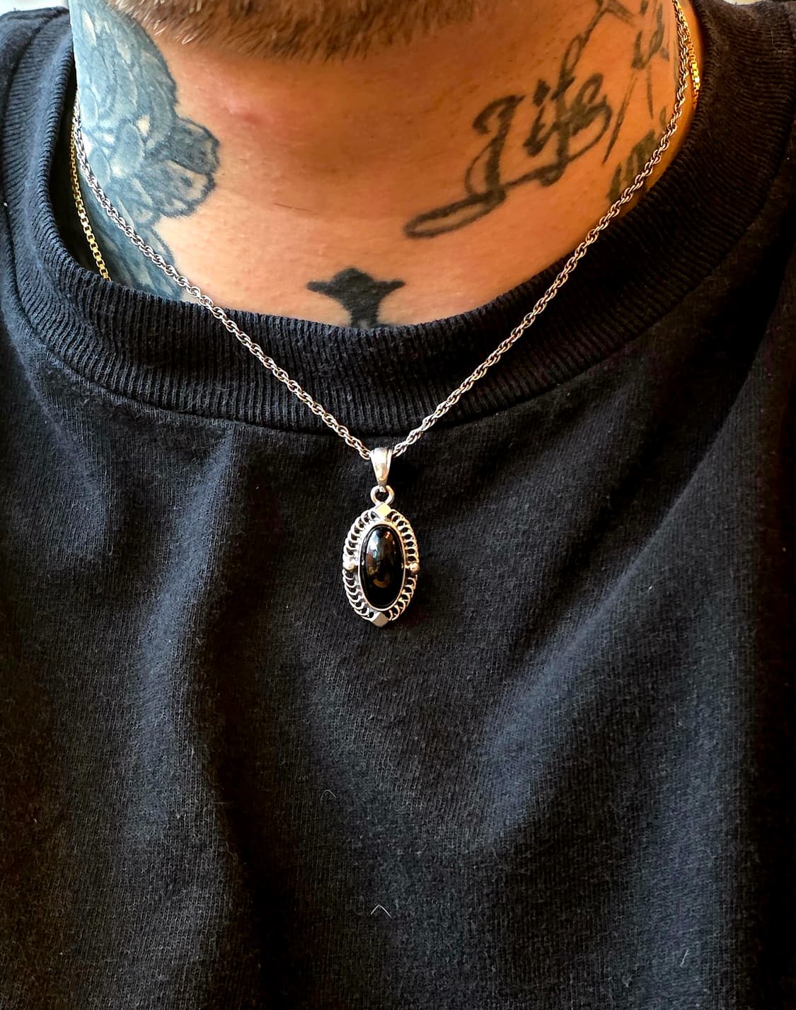 3cross Silver925 bk onxys stone nacklace 상품이미지6