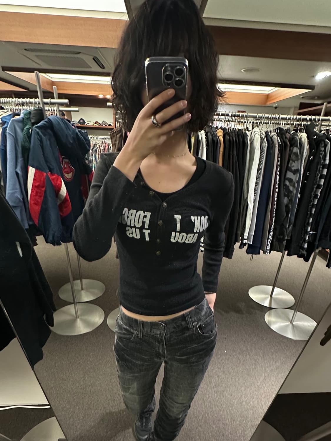 M)재패니즈 빈티지 리프 버튼 프린팅 롱슬리브 상품이미지2