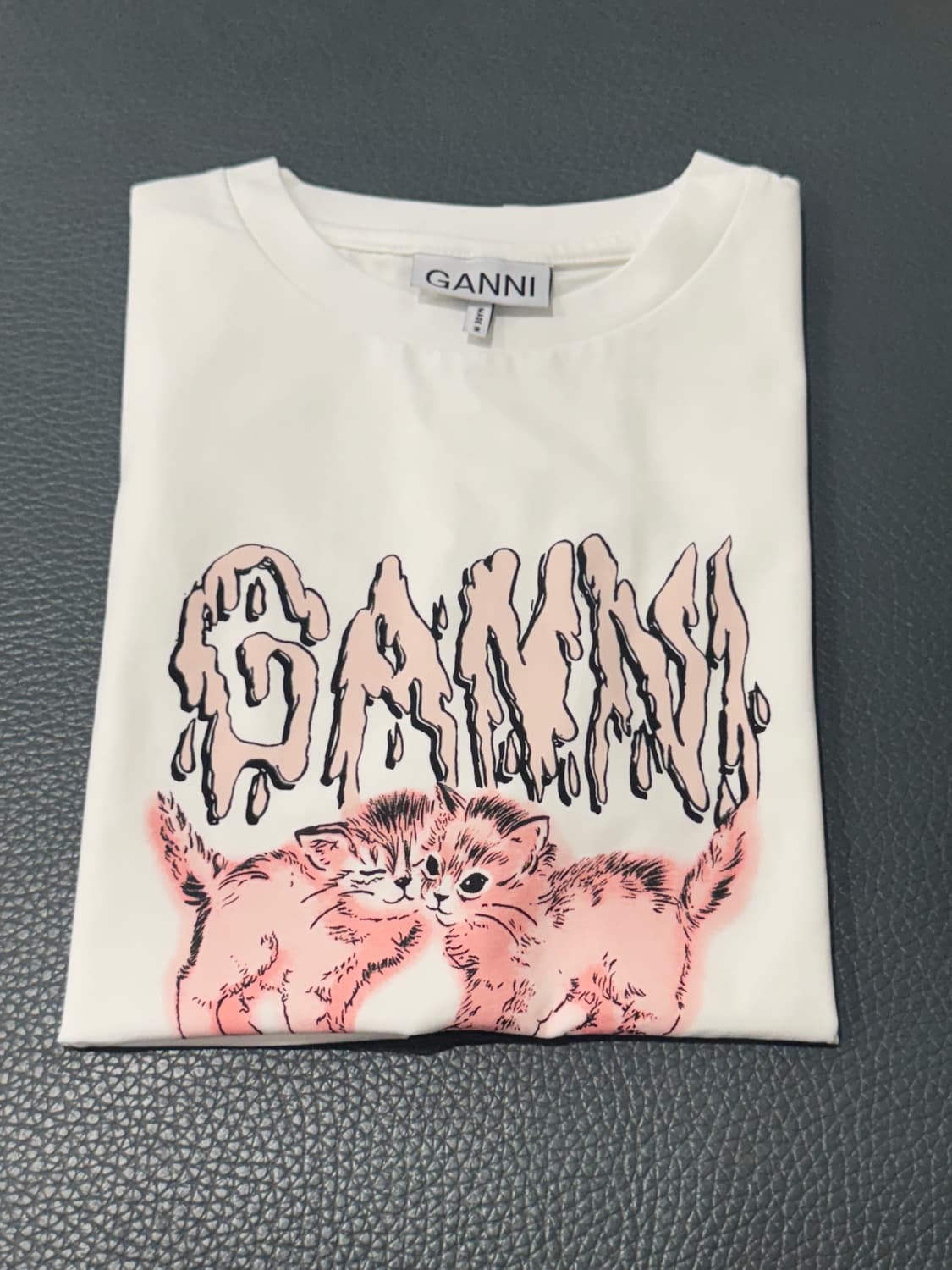 ganni 가니 고양이 티셔츠 화이트 S 새상품 상품이미지1