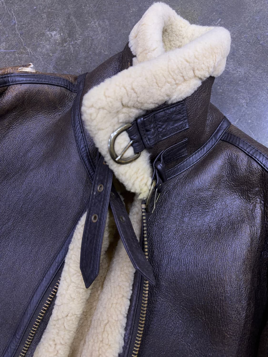 Lee 리 90's 빈티지 B-3 무스탕 가죽자켓 봄버 100 상품이미지4