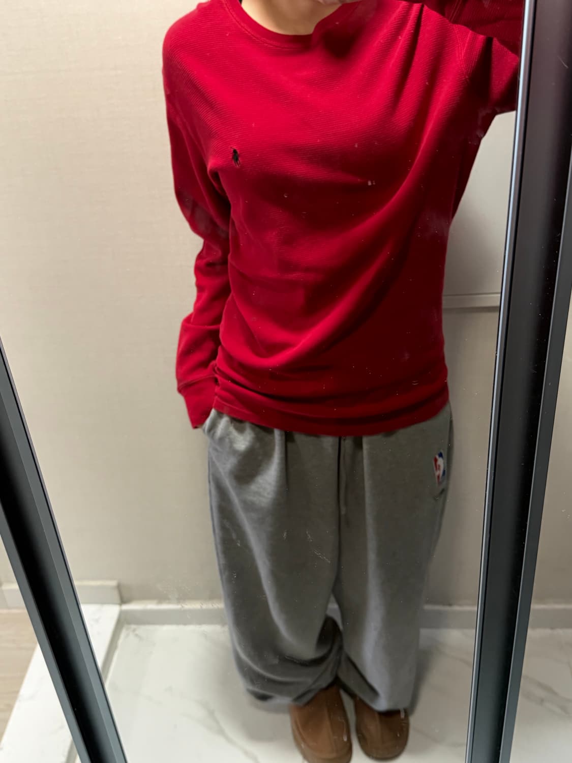 폴로 랄프로렌 레드 긴팔티 m 상품이미지1