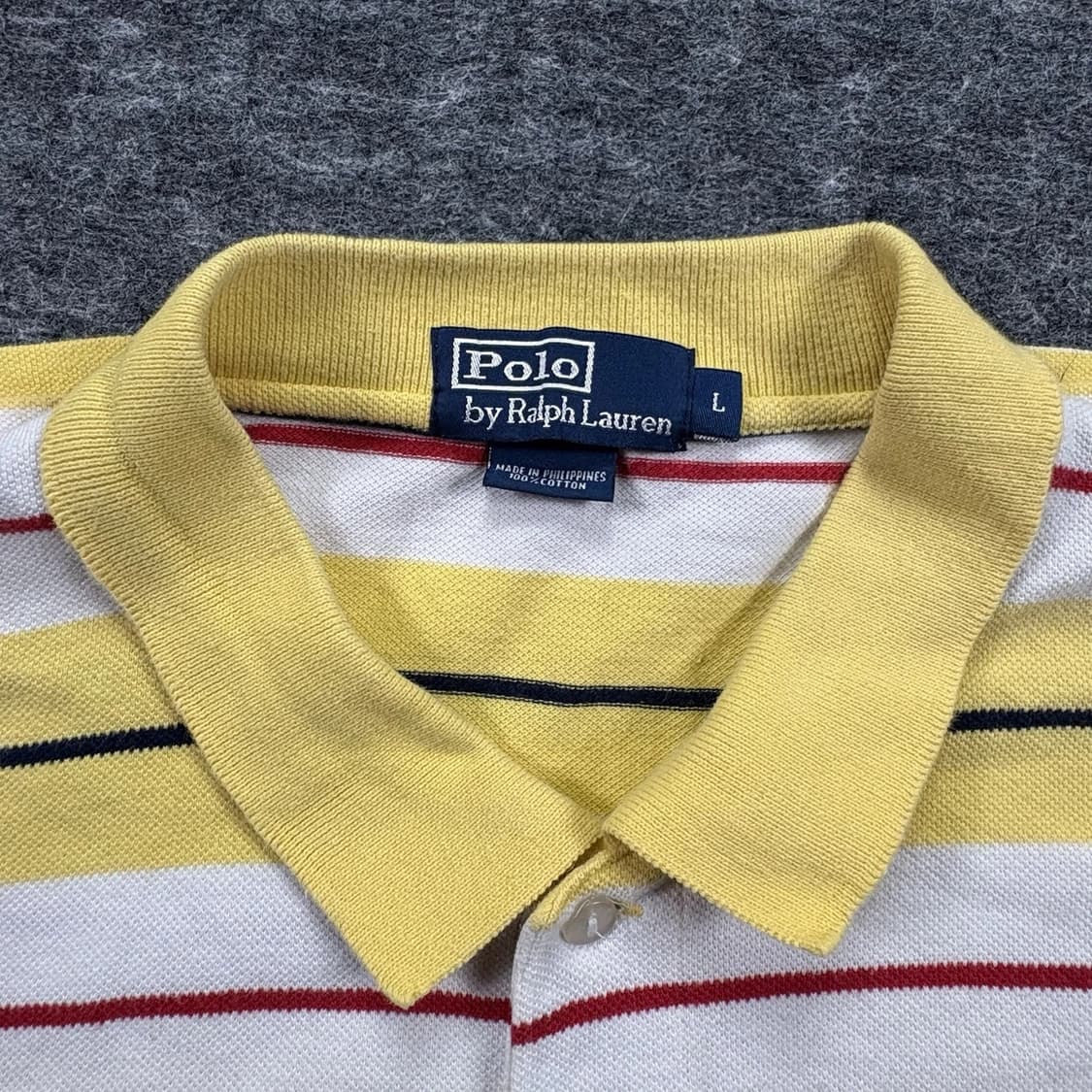 폴로 랄프로렌 옐로우 스트라이프 빅포니 긴팔 카라티 상품이미지4