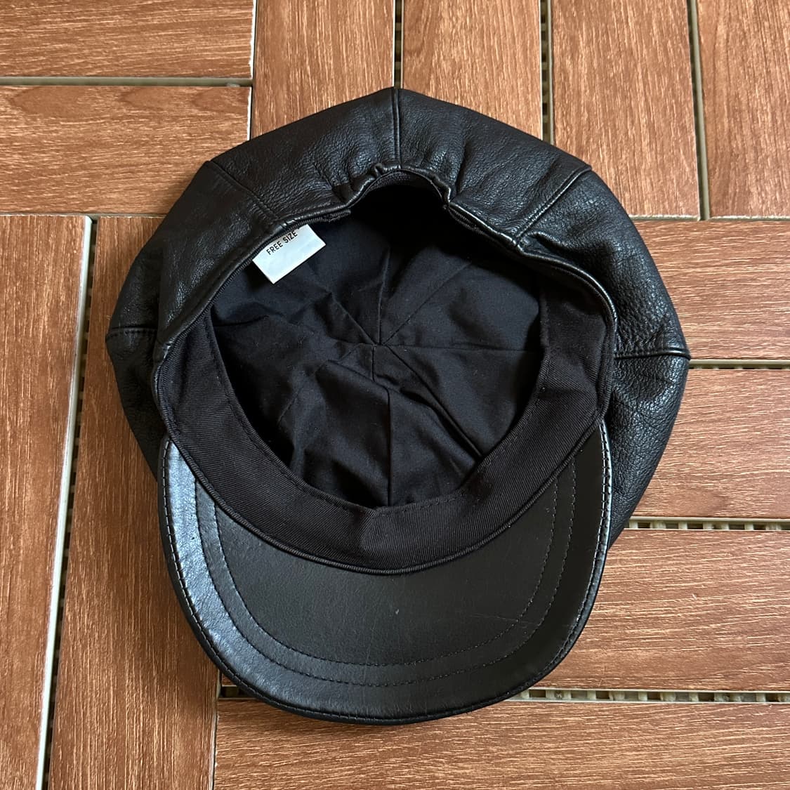 Vintage cow leather newsboy cap 상품이미지5
