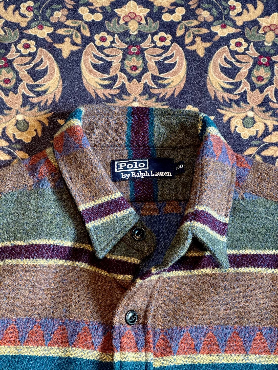 90s 빈티지 폴로 아즈텍 나바호 울 오버셔츠 상품이미지2