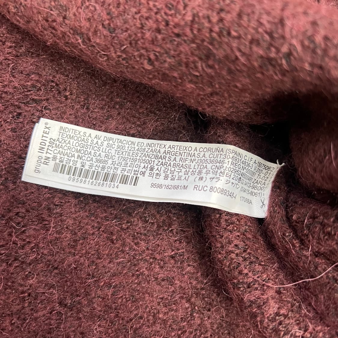 M) ZARA 자라 크롭 브이넥 니트 스웨터 상품이미지6