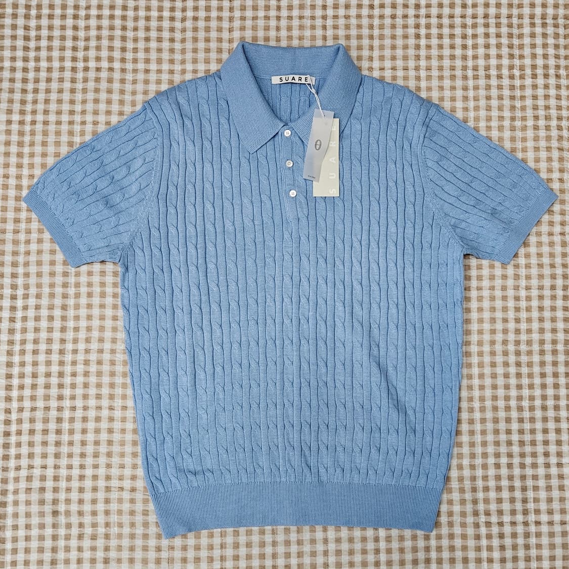 미착용 수아레 반팔 니트 카라티 남자100 상품이미지1