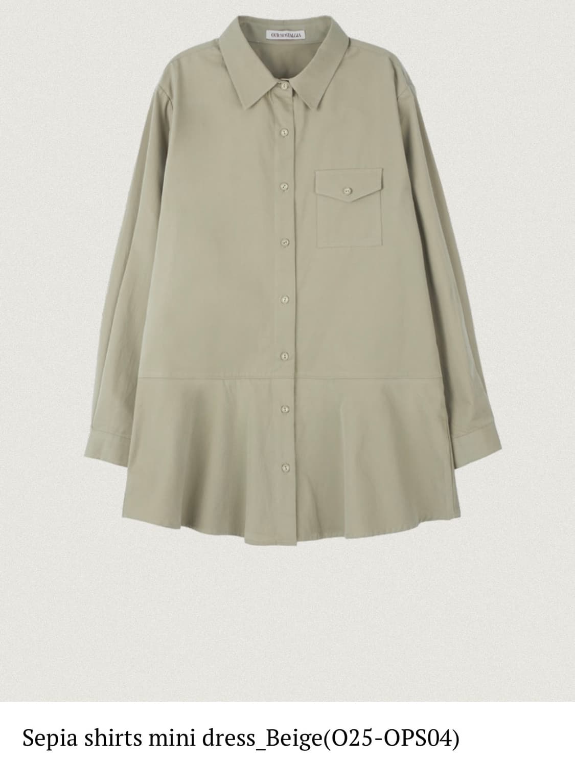 아우어노스텔지아 Sepia shirts mini dress_Beige 상품이미지1