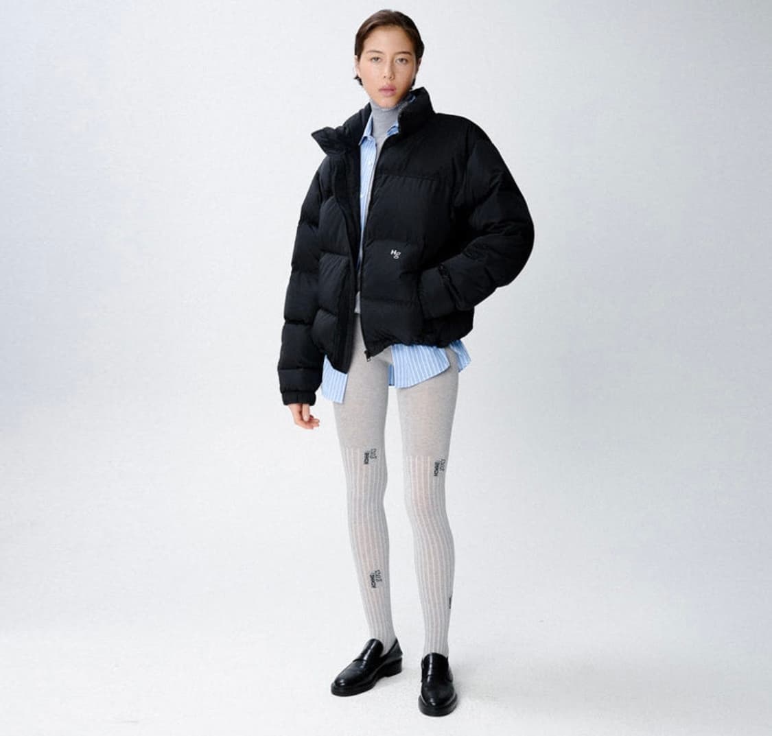 HOMME GIRLS 옴므걸스  HG 로고 타이즈 스타킹 그레이 상품이미지2