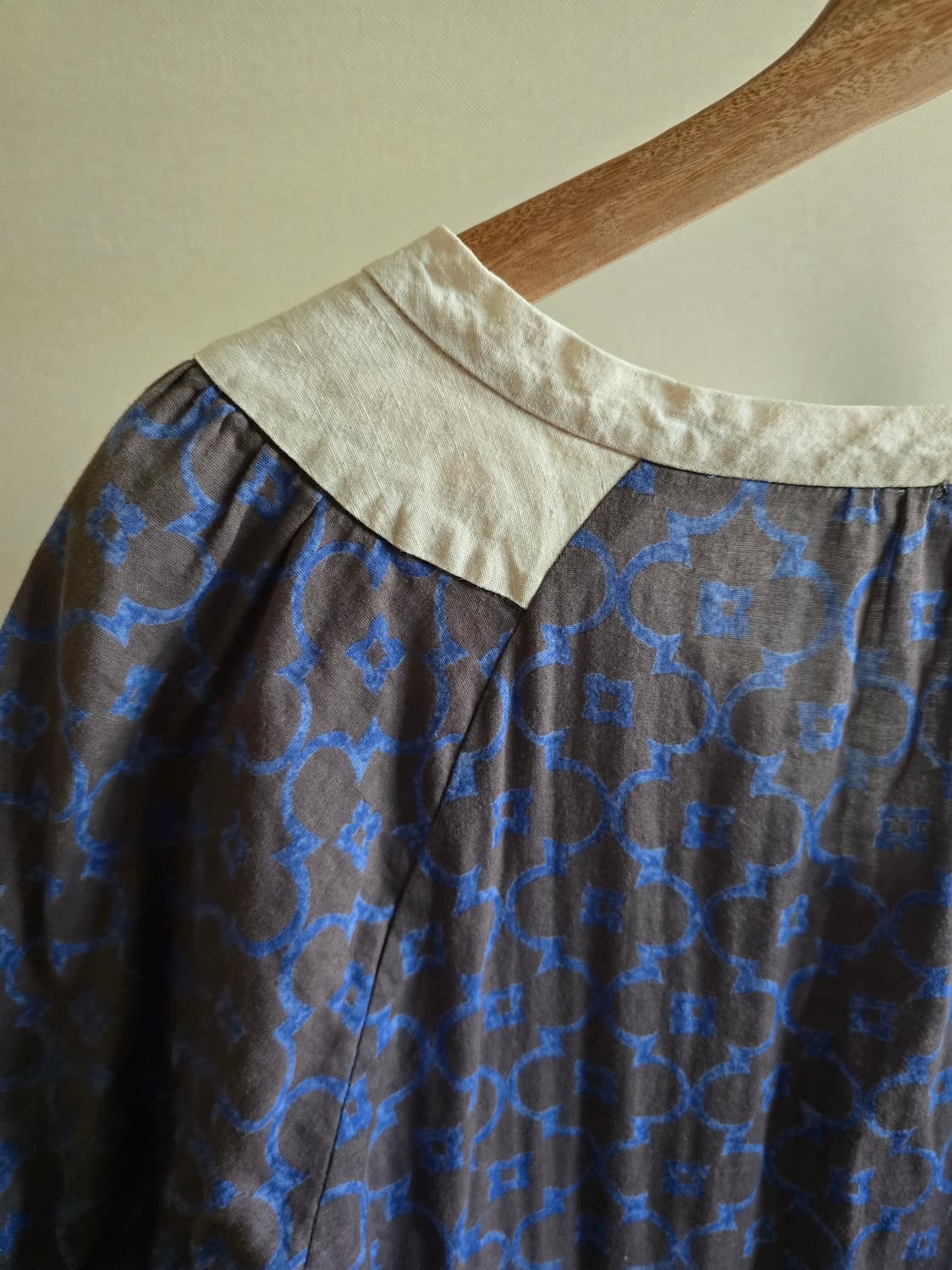 ​[Click pebble] 리넨 배색 거즈면 원피스 상품이미지7