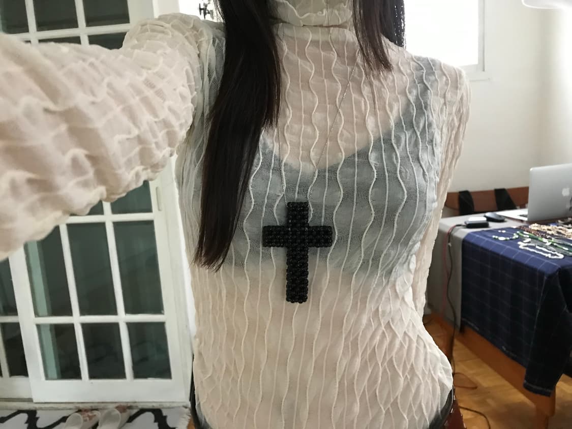 vintage see-through ivory top 상품이미지1
