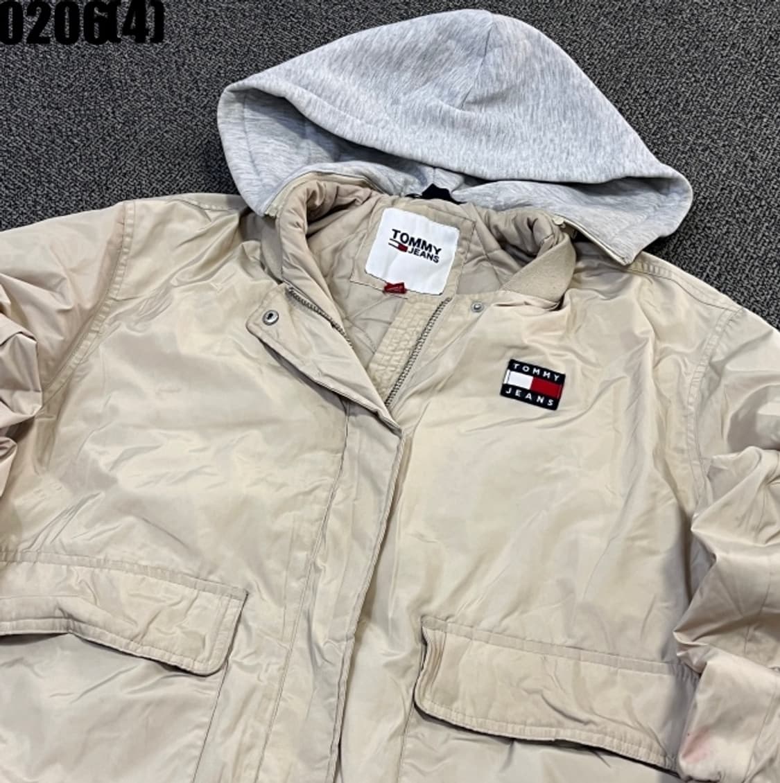 [M] 타미힐피거 베이지 후드 야상 블루종 점퍼 0206(4) 상품이미지2