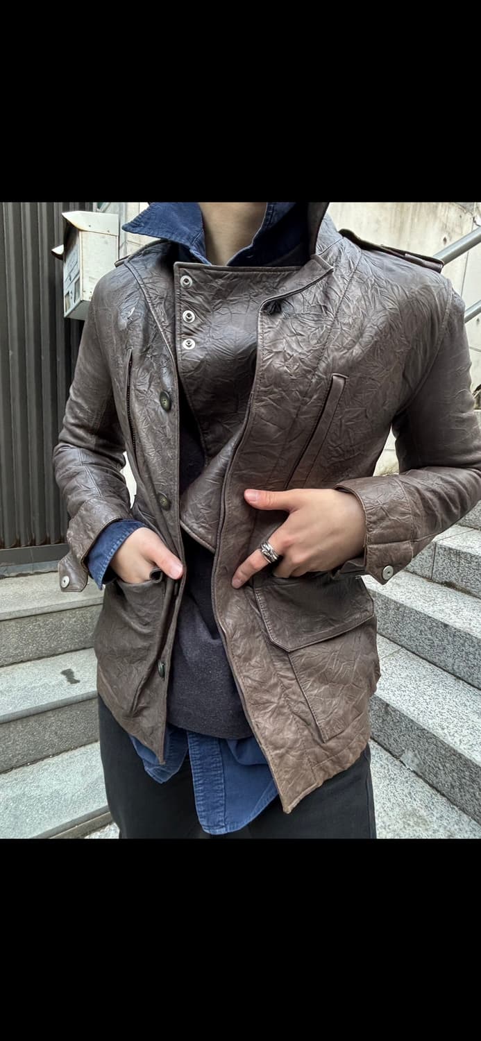 양가죽 줄가공 레더자켓 상품이미지1
