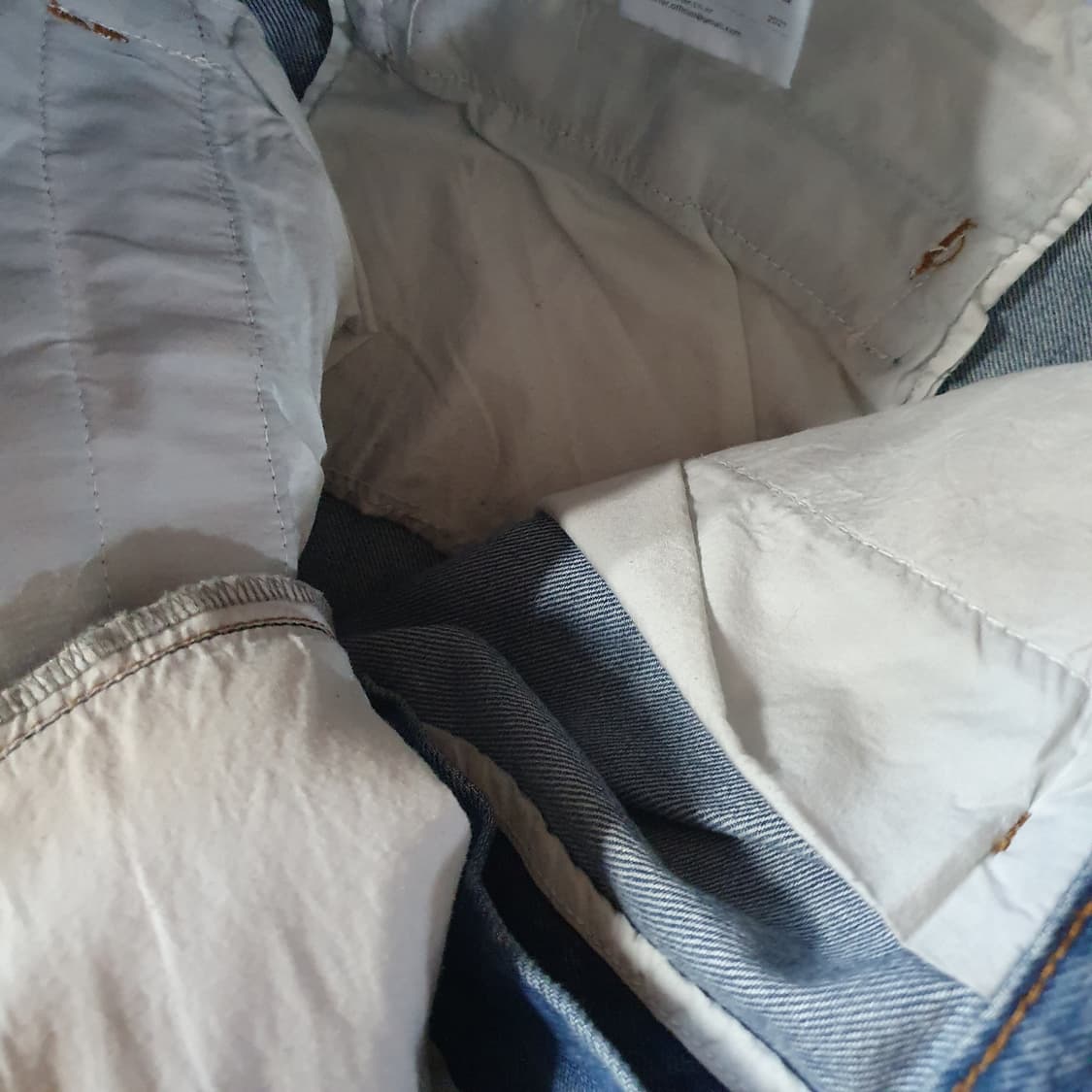 셔터 투턱 와이드 데님 팬츠 L 라이트블루 상품이미지8