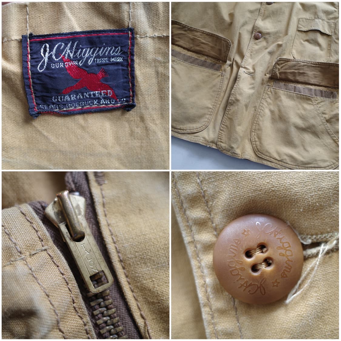 50s 시어스 JC Higgins 탈론 지퍼 덕 캔버스 헌팅 자켓 상품이미지4