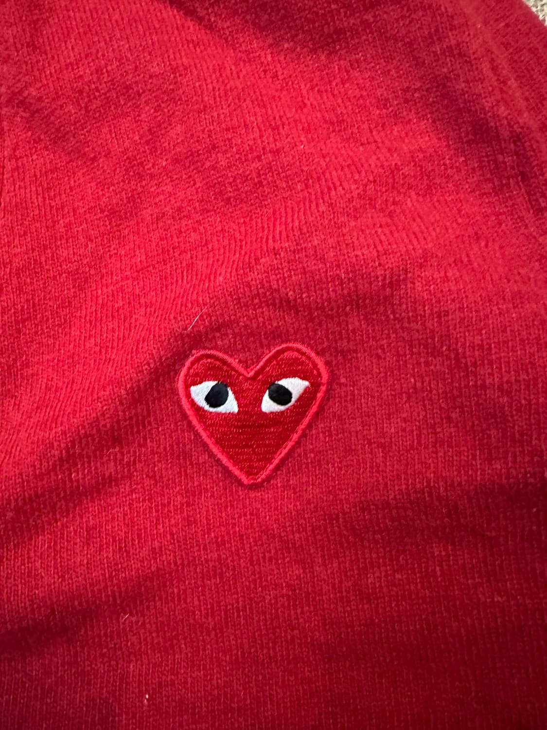 꼼데가르송 PLAY 레드 가디건 L (95-100) 정품 상품이미지2