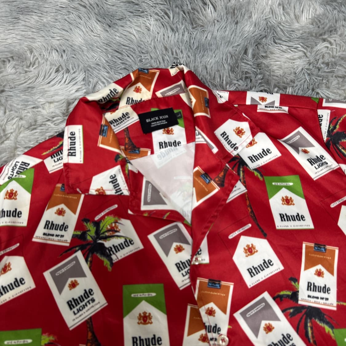 rhude 블랙아이콘 하와이안 말보로 셔츠 100 L  사이즈 상품이미지2