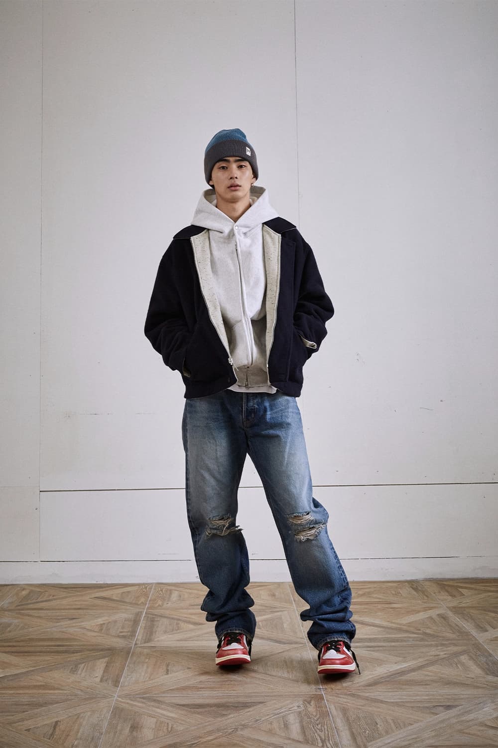 헤리티지플로스 22FW 리버시블 스포츠 울 자켓 L 상품이미지1