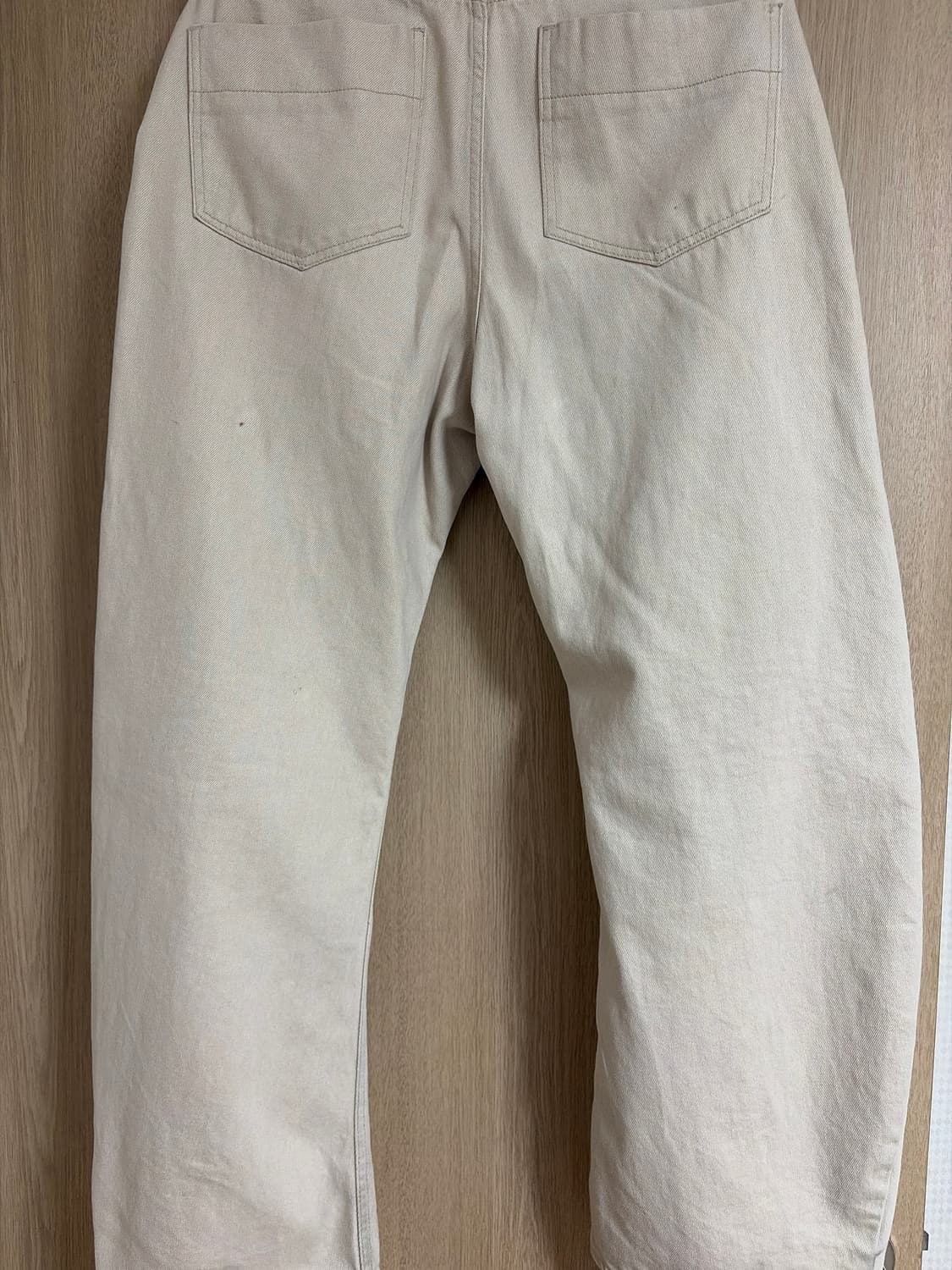 쿠어 워시드 딥 커브드 데님 팬츠 베이지 색 m사이즈 상품이미지3