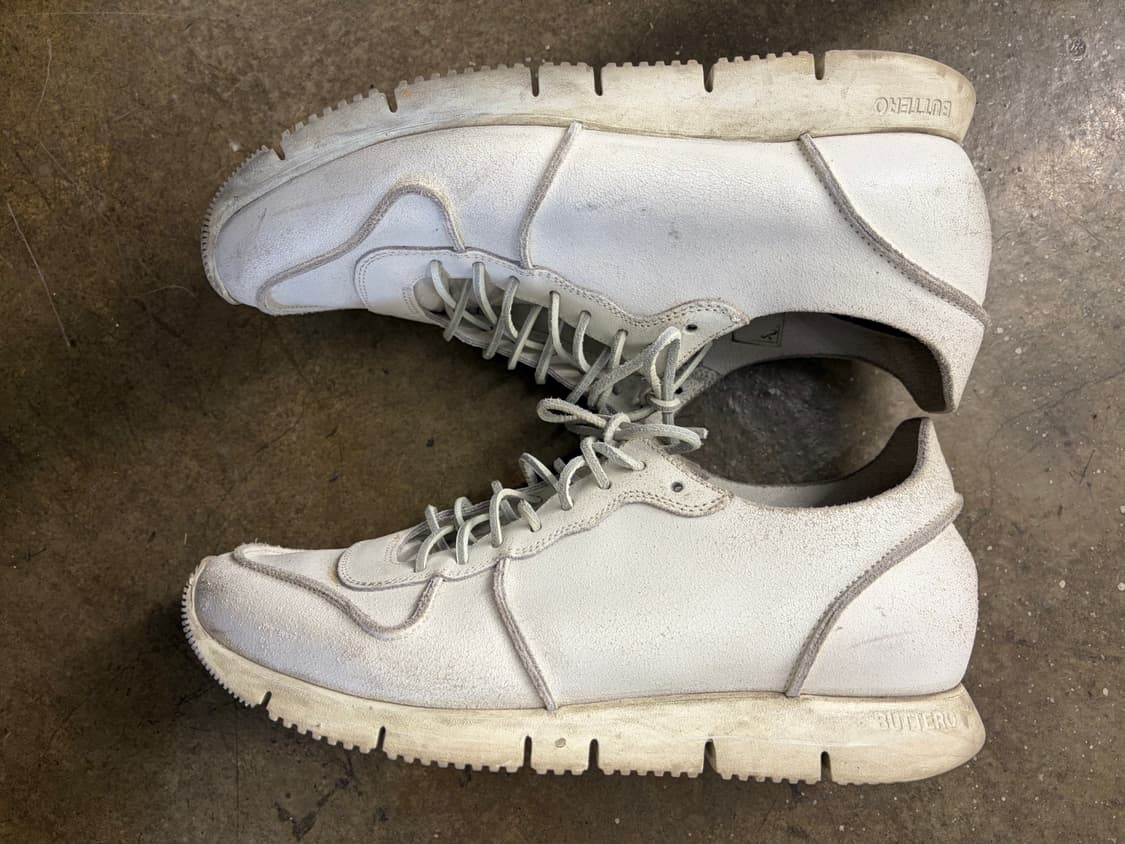 부테로 화이트 스웨이드 스니커즈 41 상품이미지4