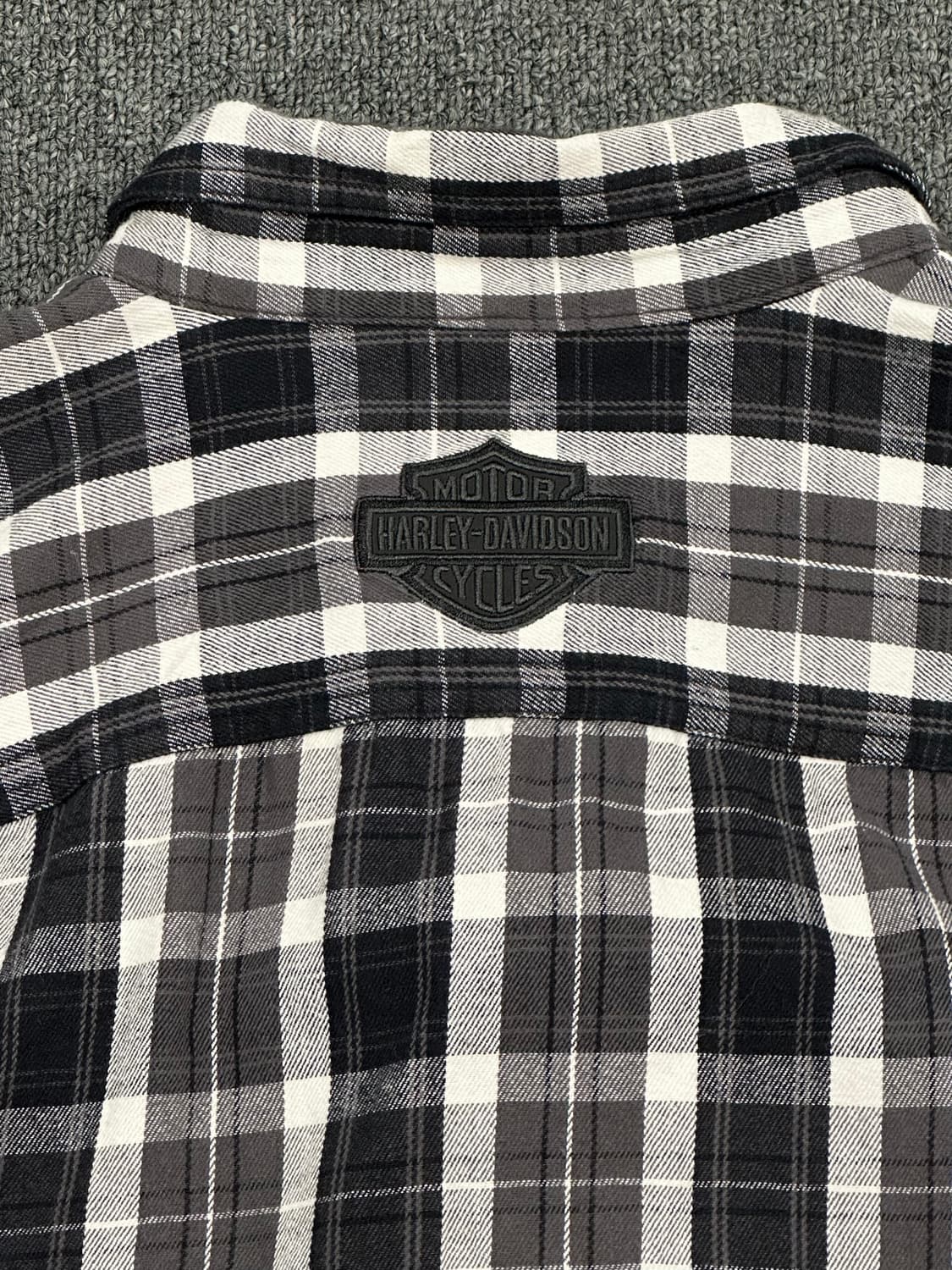 XL)할리데이비슨 vintage 블랙 깅엄 체크 긴팔셔츠 상품이미지5