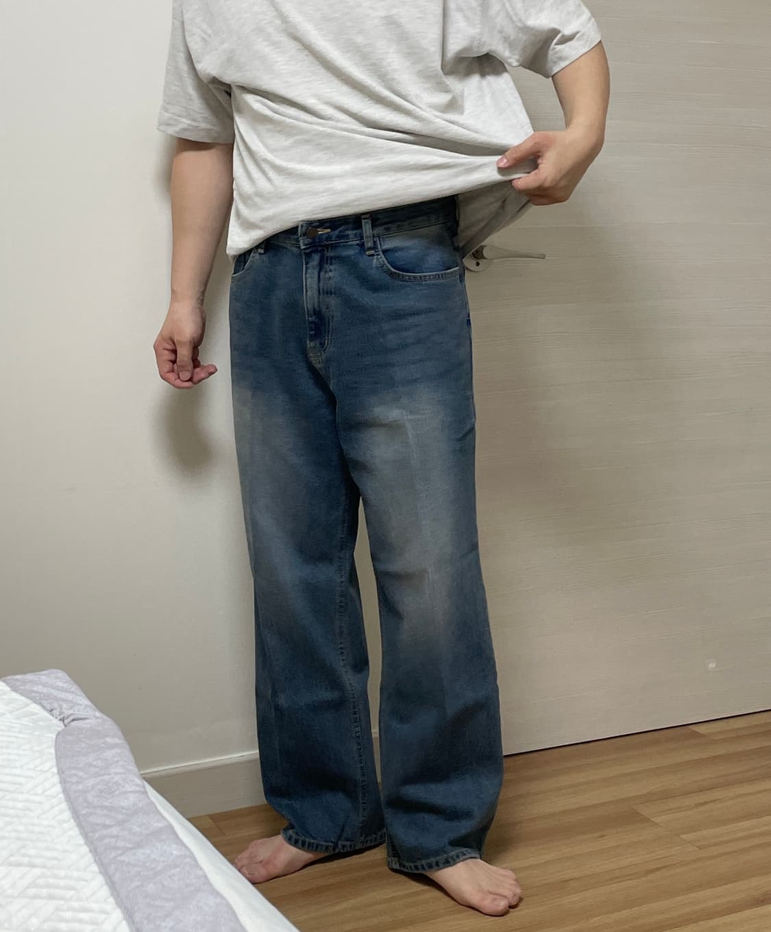 락커룸 히치 데일리 세미 와이드 데님팬츠 L (3종묶음판매)   상품이미지9